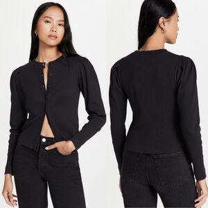 AMO Puff Sleeve Cardigan Black